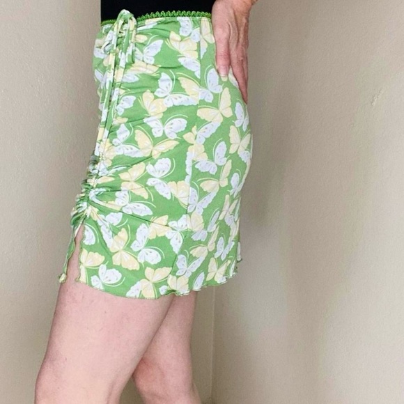 Urban Outfitters Retro Y2K Green Bodycon Butterfly Mini Skirt - Picture 6 of 8